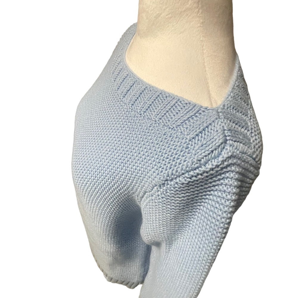 Talbots baby Blue/Powder Blue Knit Sweater. Sz M - Picture 3 of 13